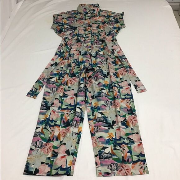 Chufy Green Floral Nama Organic Cotton Jumpsuit New With Tag Size Medium - Picture 2 of 11